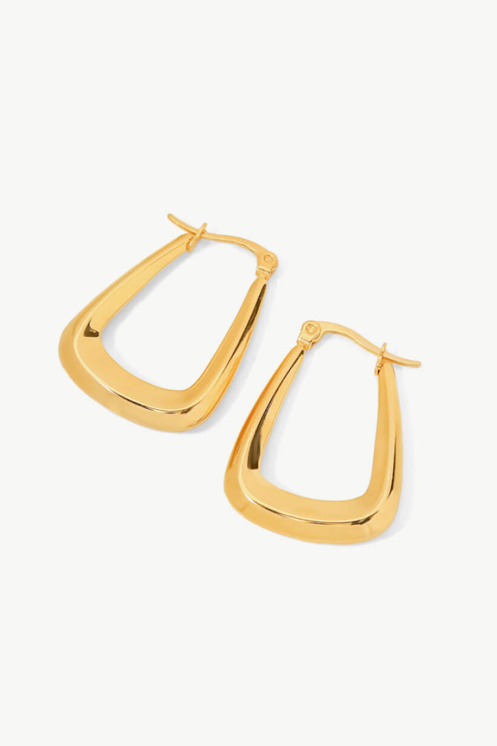 Aretes Geométricos Chapados en Oro 18K