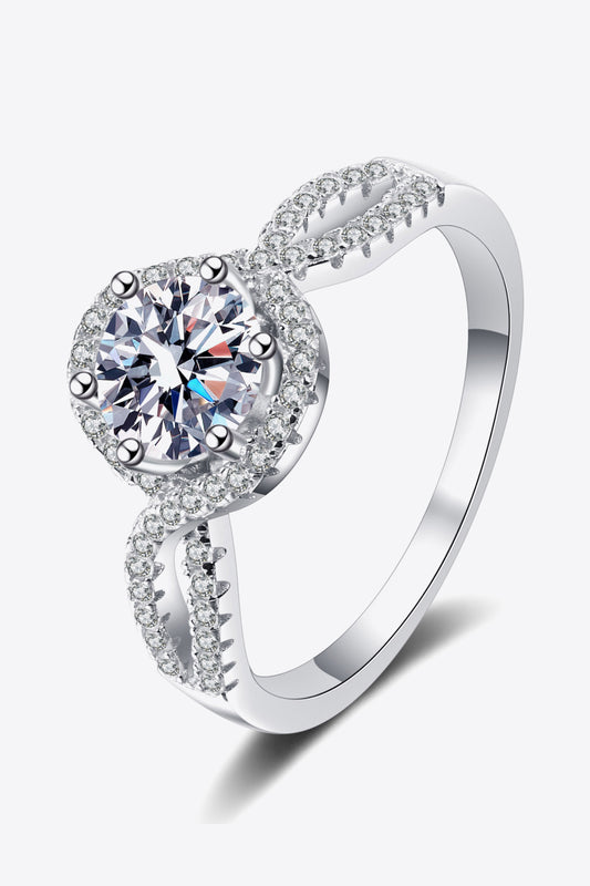 Feel The Joy Anillo de moissanita de plata esterlina 925