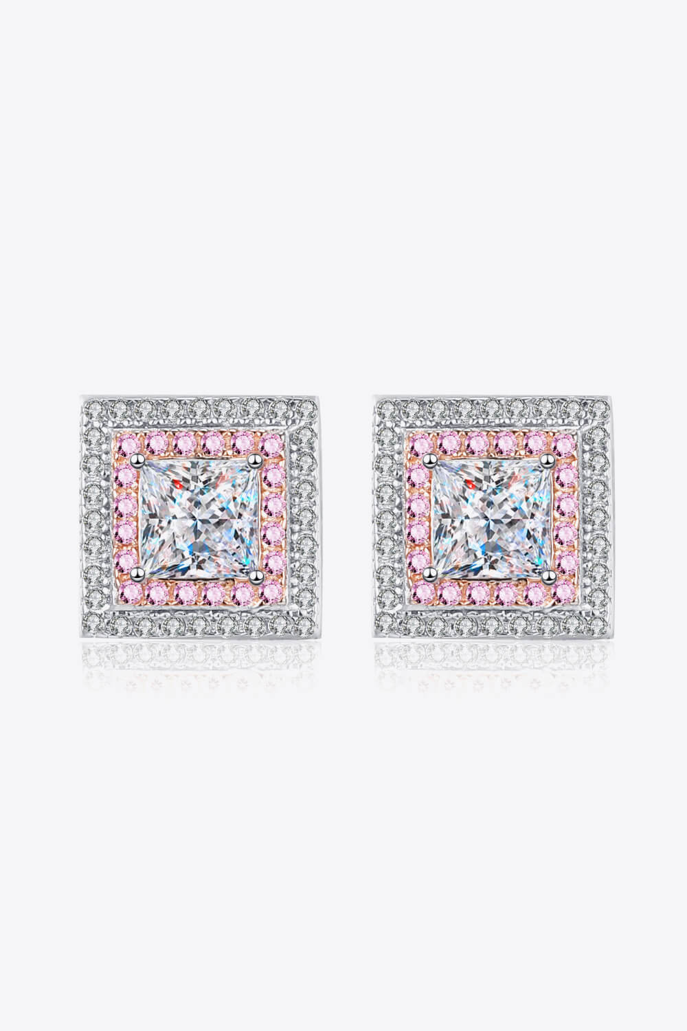 Aretes cuadrados de moissanita