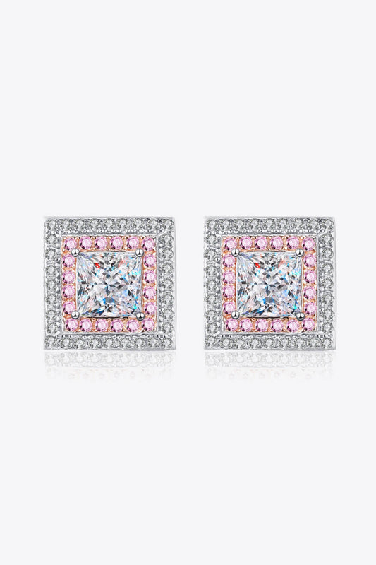Aretes cuadrados de moissanita