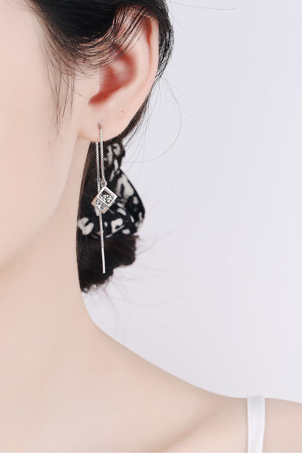 Pendientes de plata de ley 925 con moissanita de 2 quilates