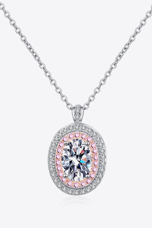 Collar con colgante de moissanita de 1 quilate de plata de ley 925 chapada en rodio