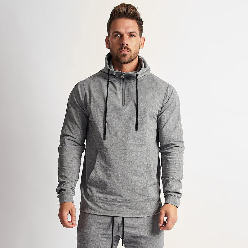 Europa y América Músculo Ocio Deportes Ropa de fitness Traje de hermano para hombre Otoño e invierno Pantalones de chándal con capucha Conjunto de algodón de dos piezas 