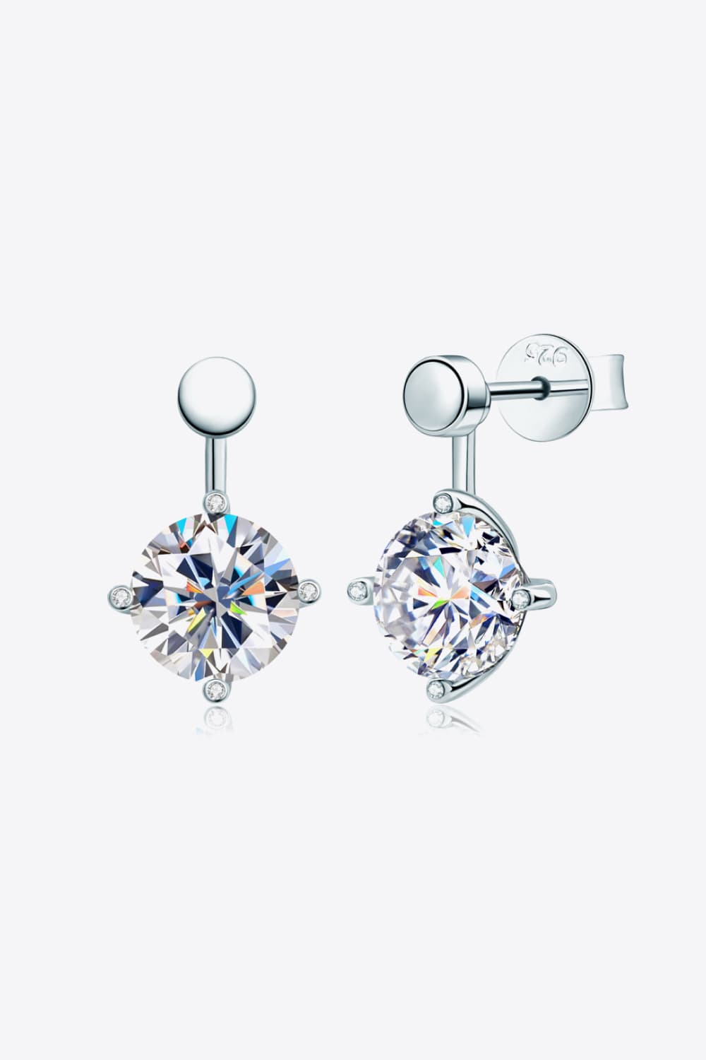 Aretes colgantes de moissanita de 4 quilates