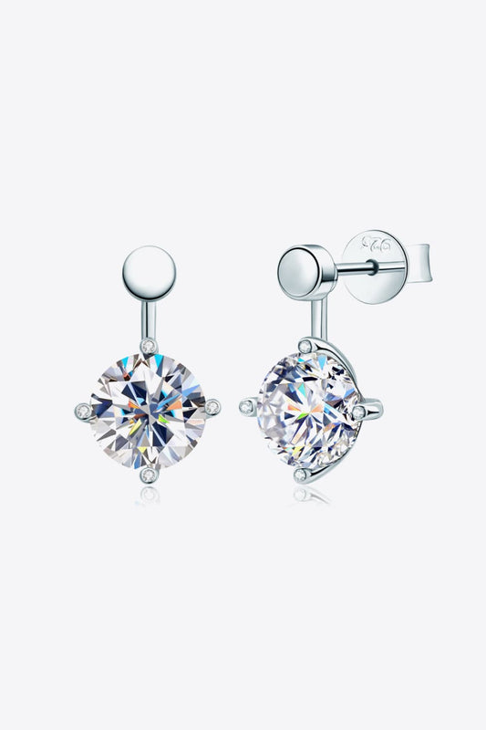 Aretes colgantes de moissanita de 4 quilates