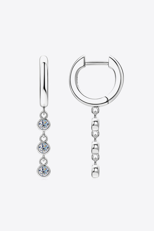 Moissanite Decor Pendientes de plata de ley 925