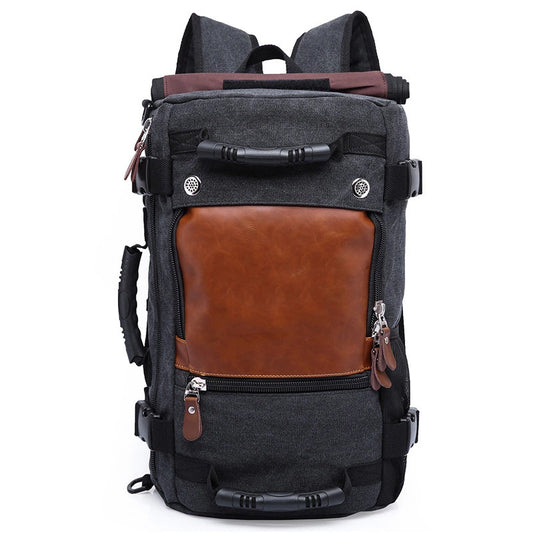 Literary Retro Casual Korean Version Large Capacity Rucksack Men's Backpack Multi-Functional Travel Leisure Backpack
