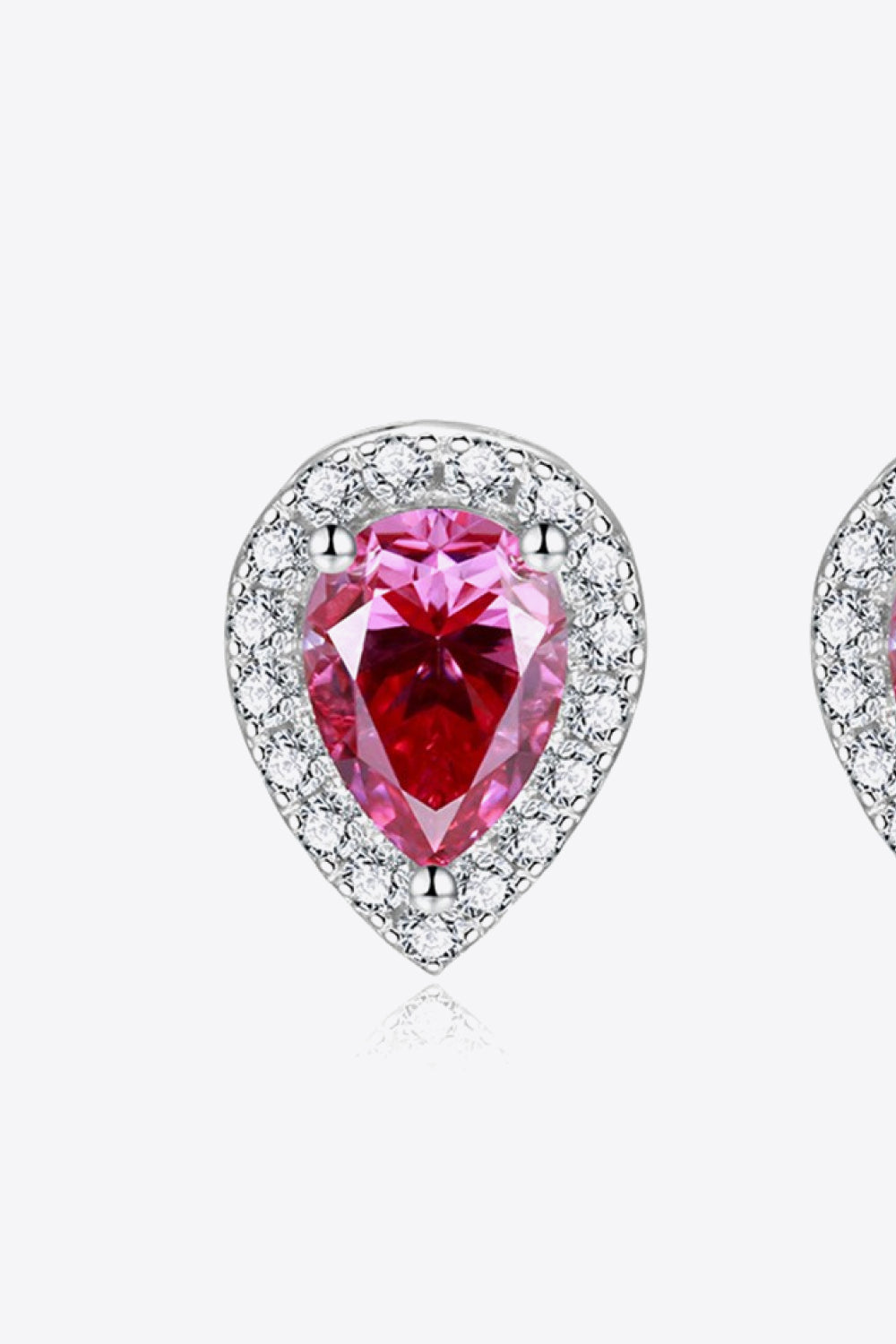 Aretes en forma de lágrima de moissanita de 2 quilates en rosa