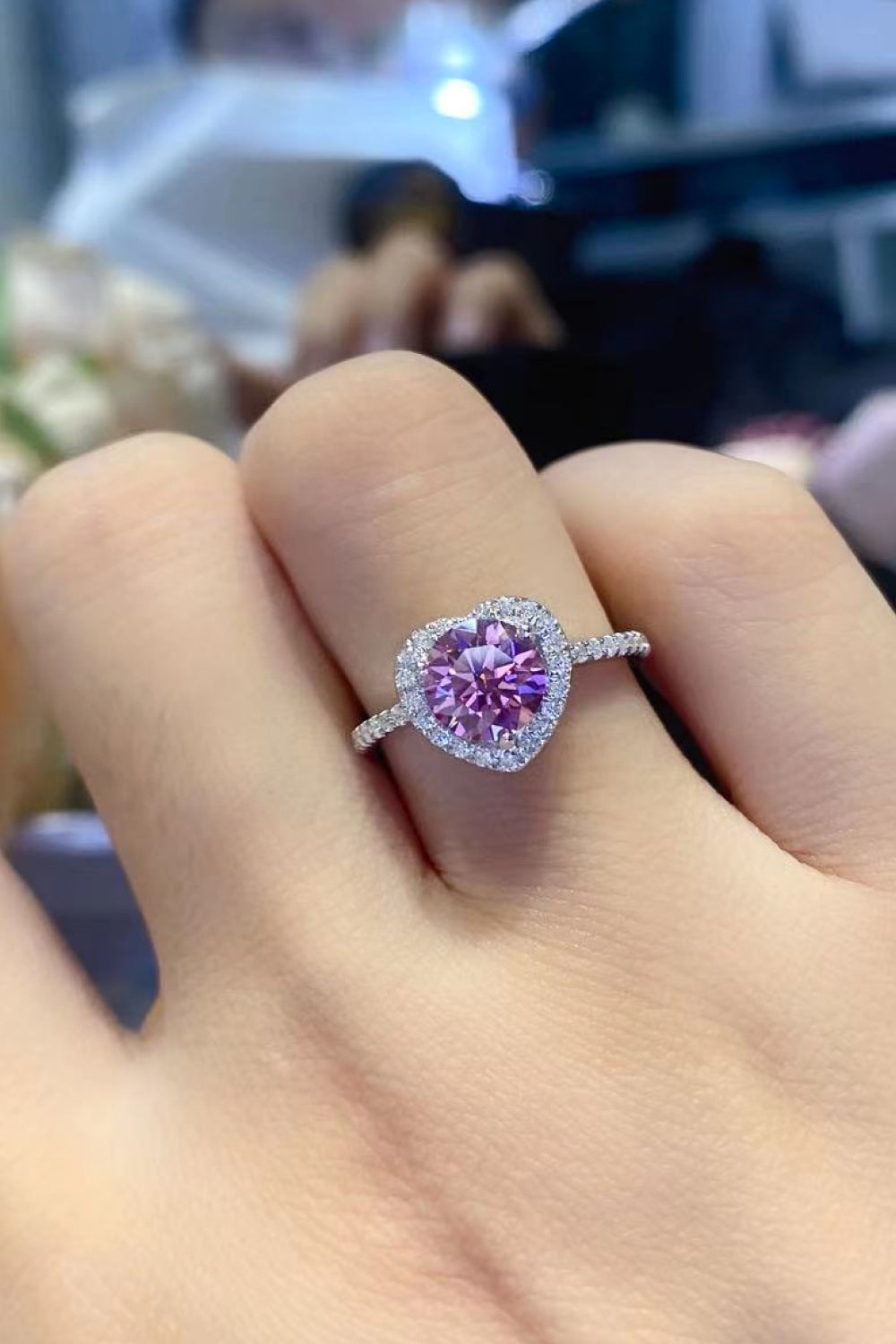 Anillo de corazón Moissanite de 1 quilate de Lifelong Journey