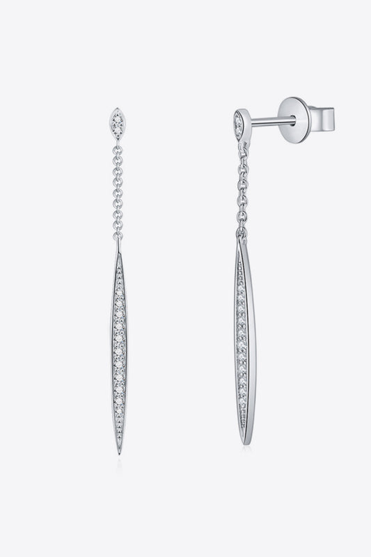 Elegantes aretes colgantes de plata esterlina 925 Moissanite