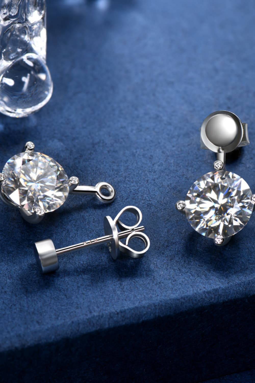 Aretes colgantes de moissanita de 4 quilates