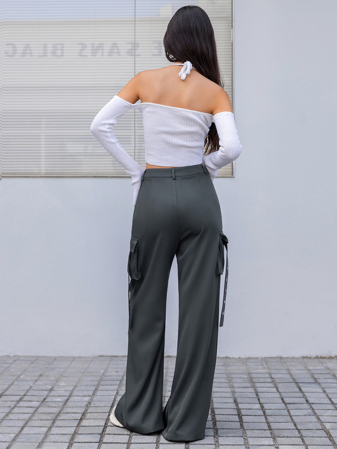 Pantalones cargo de pierna ancha