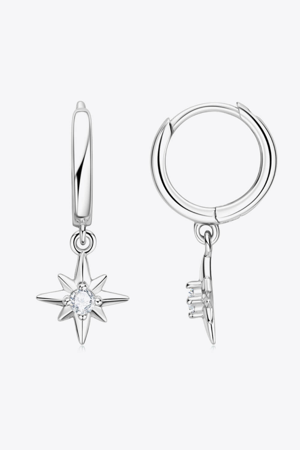 Aretes colgantes de estrella de moissanita