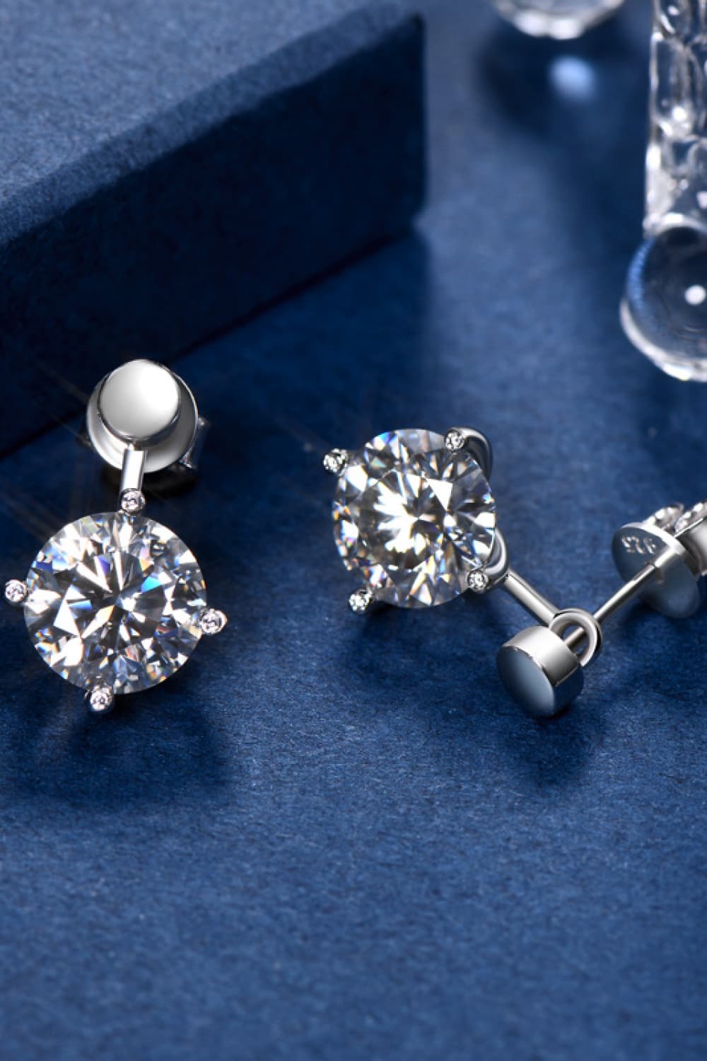 Aretes colgantes de moissanita de 4 quilates