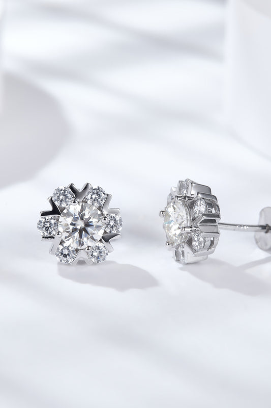 Aretes de moissanita de plata esterlina 925