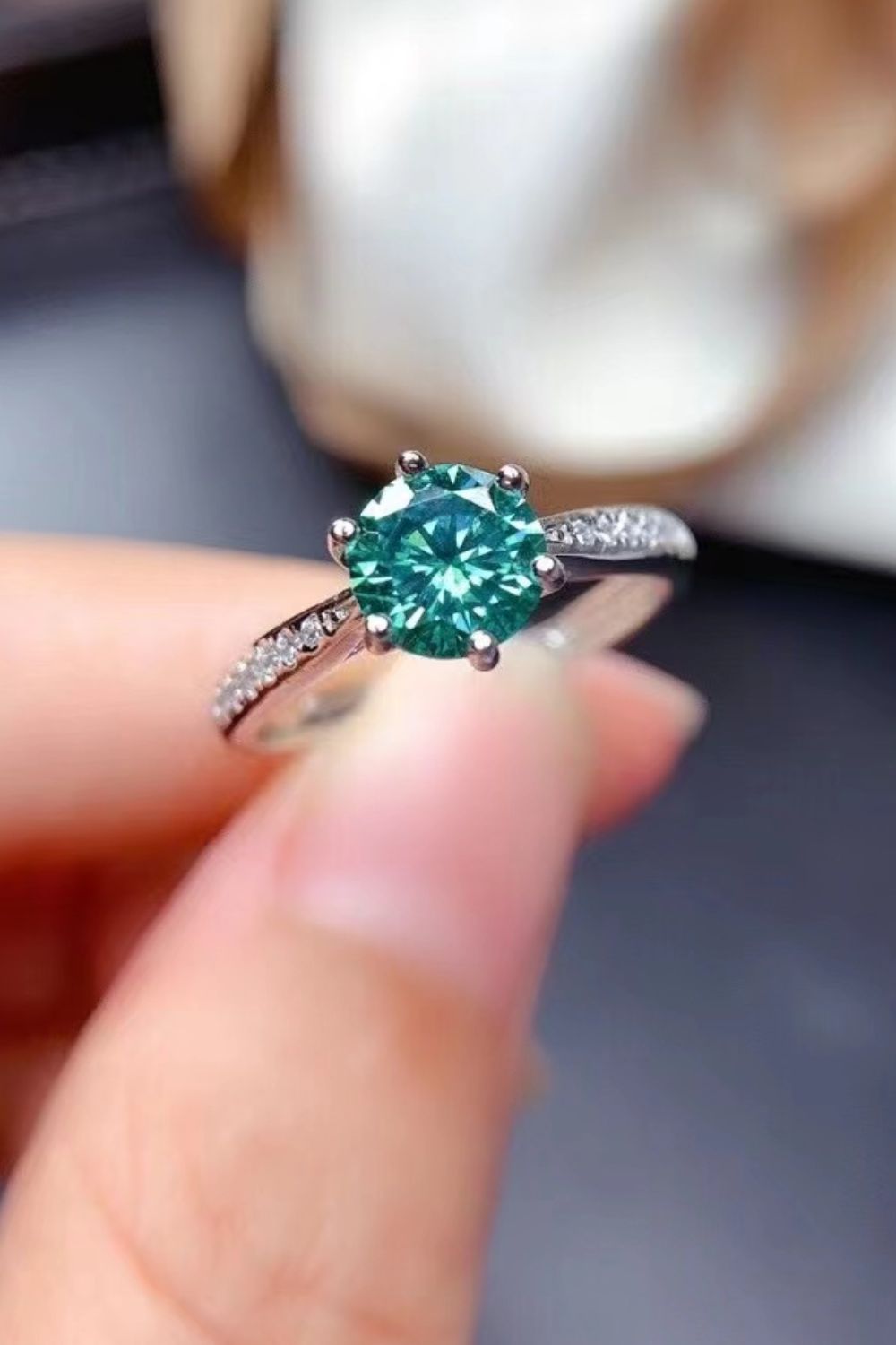 Todo para ti Anillo de plata esterlina 925 con moissanita de 2 quilates