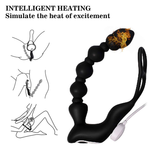 Vibrador de cuentas de extracción de enchufe anal posterior masculino