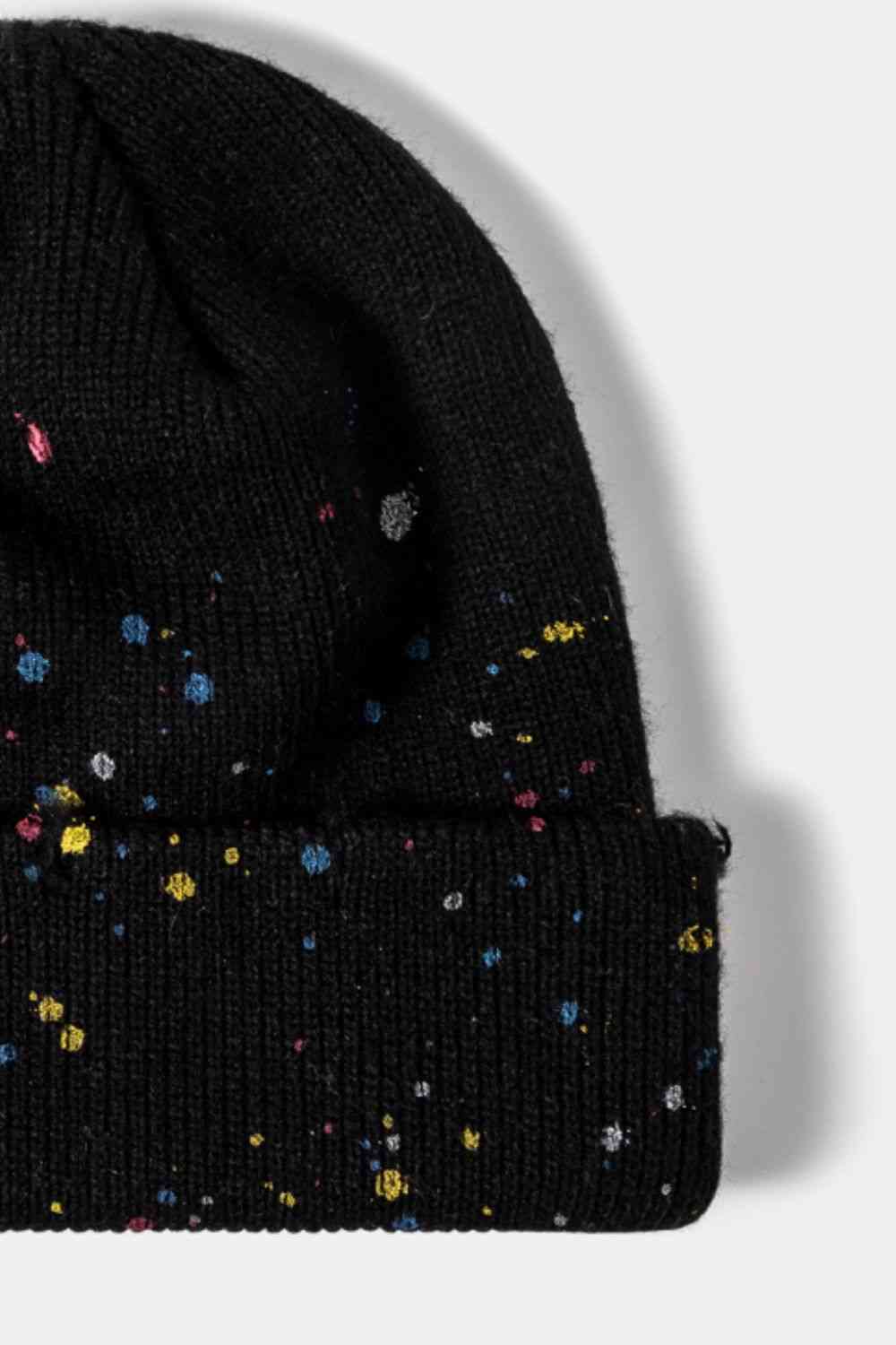 Gorro con puños de canalé Confetti