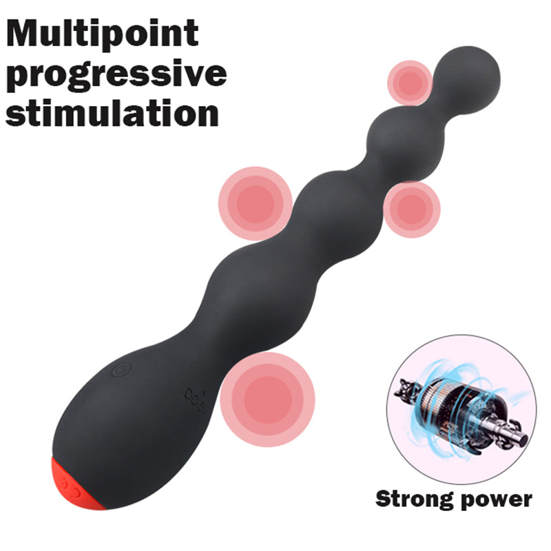 Vibrador potente para adultos Ejercicio de próstata Multifrecuencia Posterior Pull Beads Anal Plug 