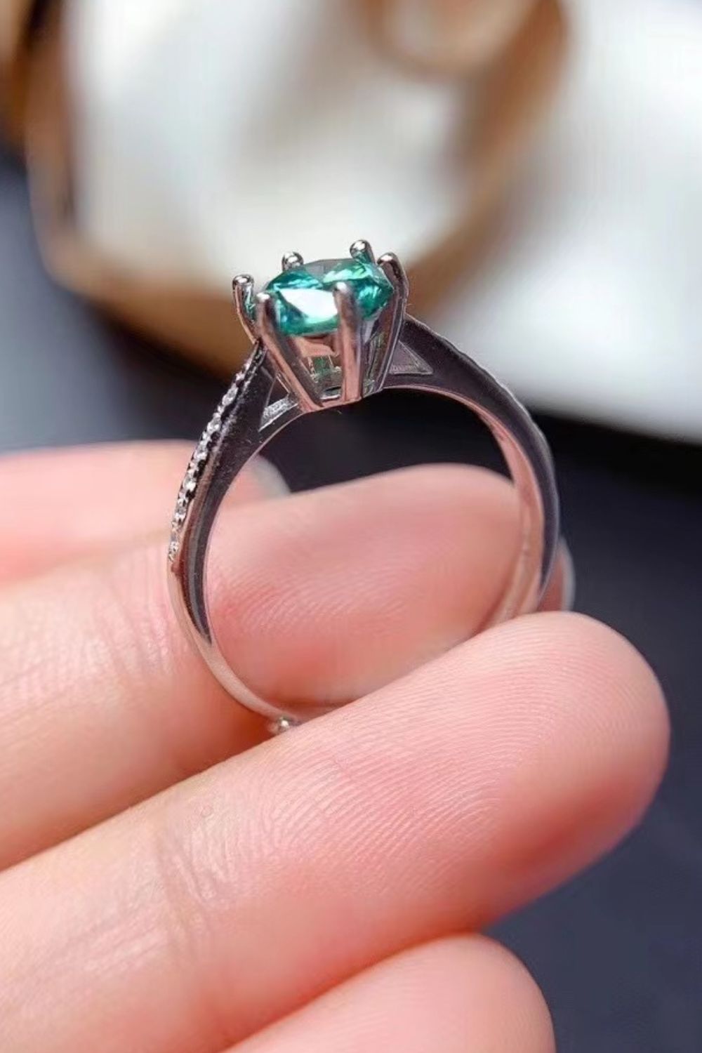 Todo para ti Anillo de plata esterlina 925 con moissanita de 2 quilates