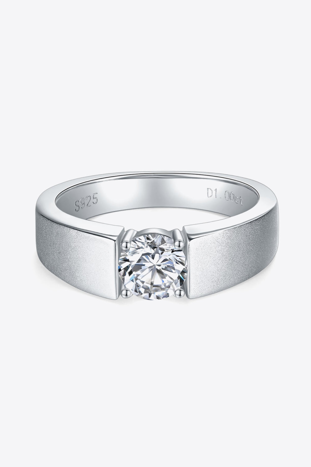 Anillo Moissanite de Plata de Ley 925 de I Quilates