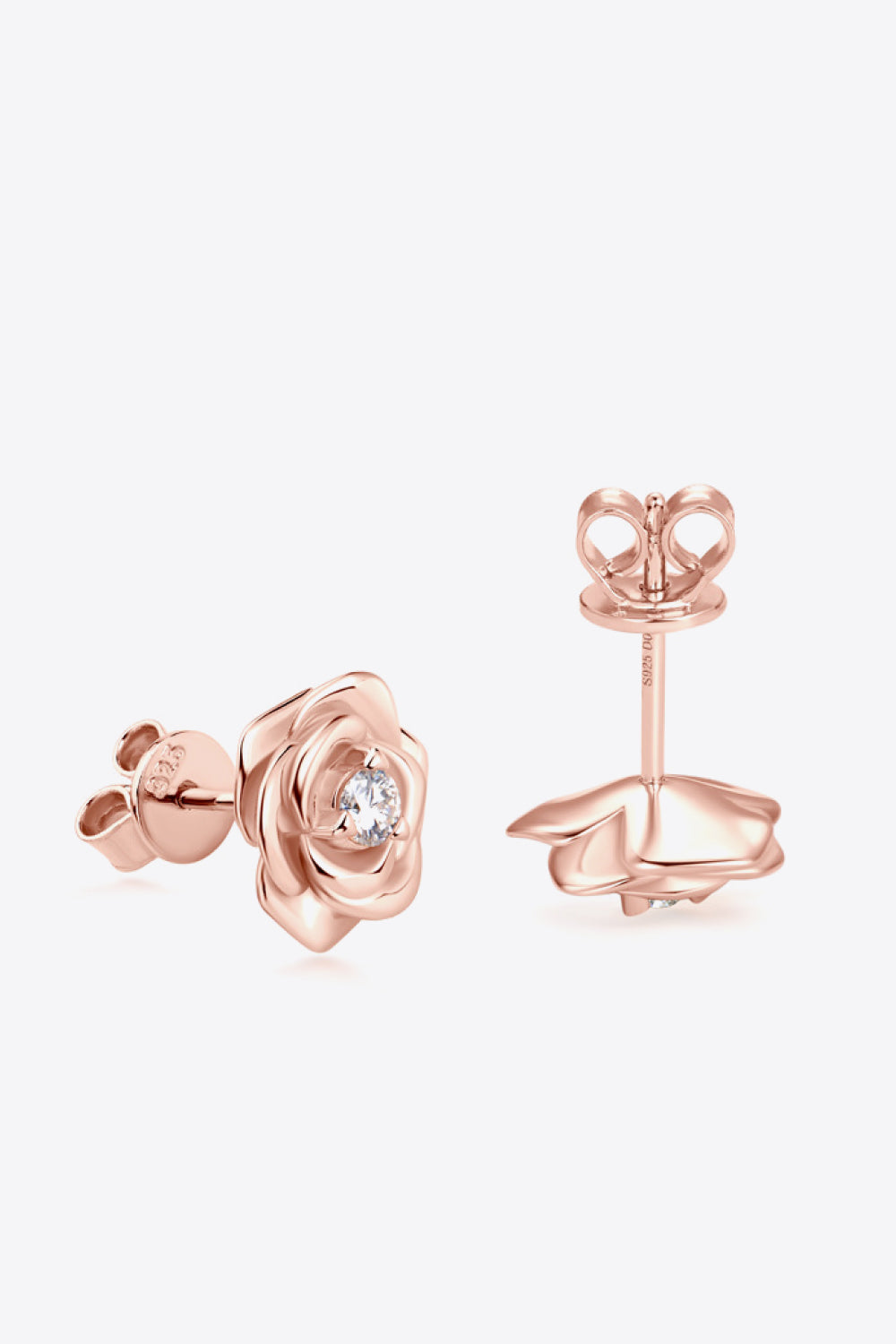 Pendientes de plata de ley 925 con flor de moissanita