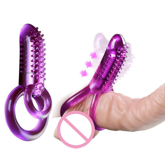 Clitoral Stimulator Double Ring Cock Male Dildo Strapon Bullet Massage Vibrator