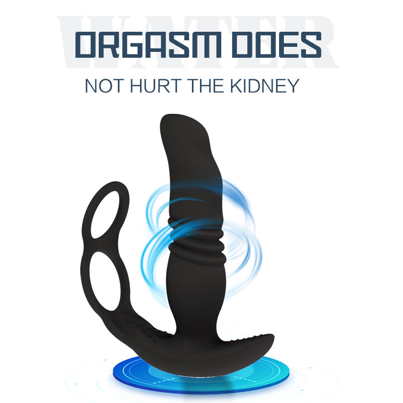 Control de la aplicación con anillo retráctil Anal Plug Male Próstata Ejercicio Masaje Dildo