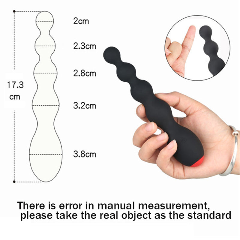 Vibrador potente para adultos Ejercicio de próstata Multifrecuencia Posterior Pull Beads Anal Plug 