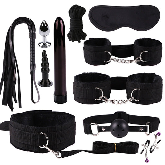 Juego de bondage sexual de silicona de nailon de 11 piezas 