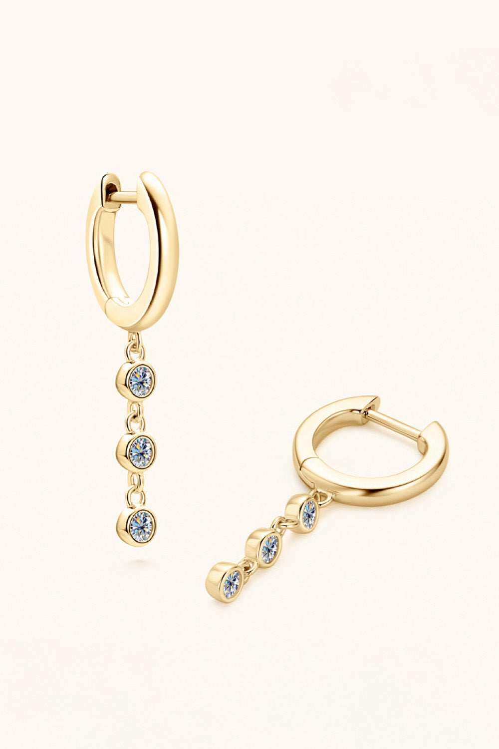 Moissanite Decor Pendientes de plata de ley 925