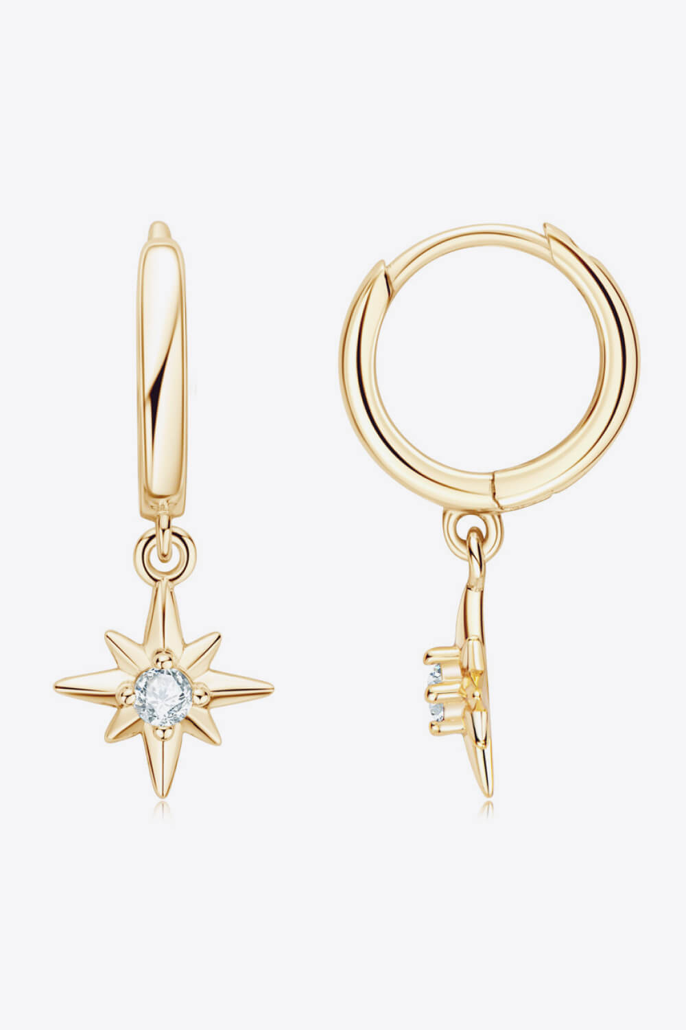 Aretes colgantes de estrella de moissanita