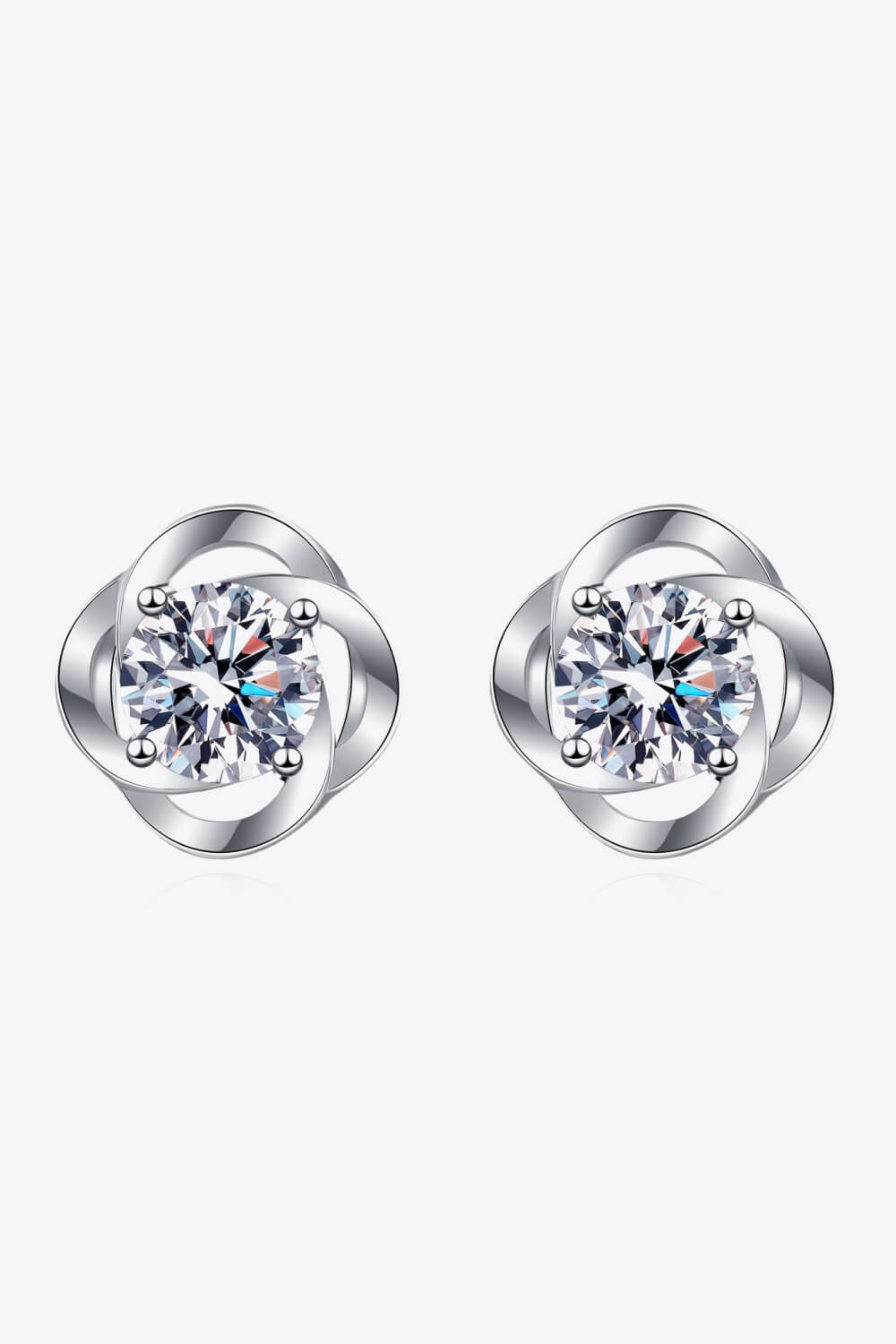 It's Your Day Moissanite Pendientes de botón chapados en rodio