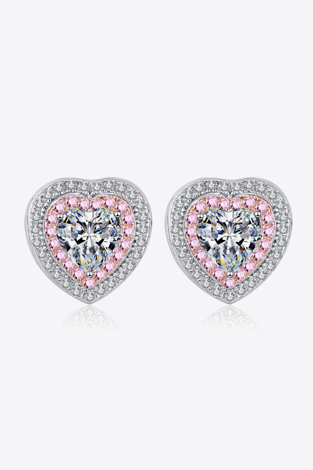 Aretes de moissanita en forma de corazón