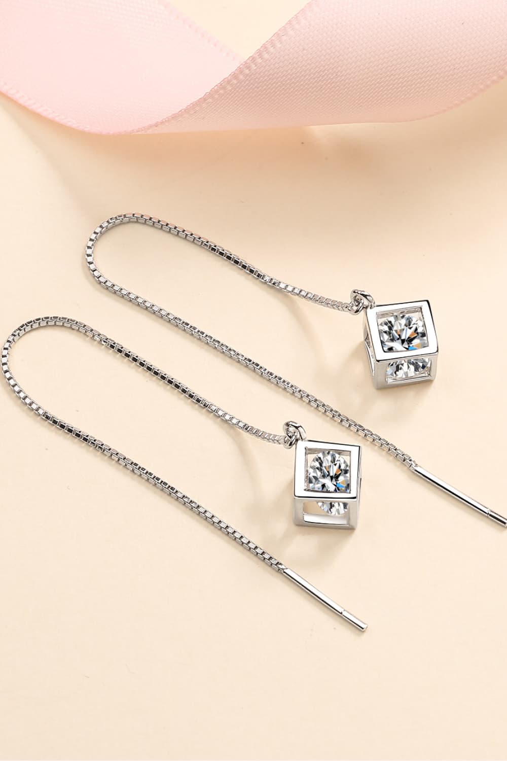 Pendientes de plata de ley 925 con moissanita de 2 quilates