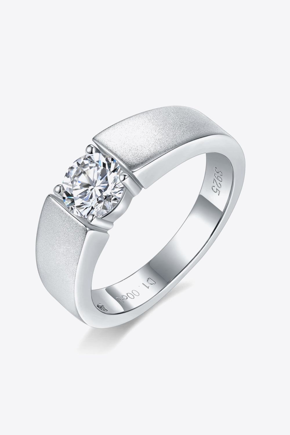 Anillo Moissanite de Plata de Ley 925 de I Quilates