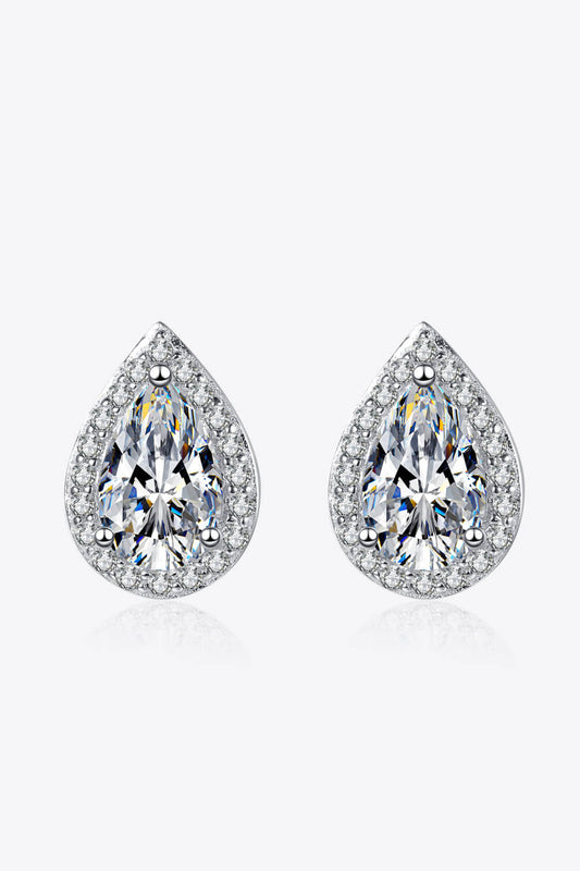 Aretes de moissanita con forma de lágrima