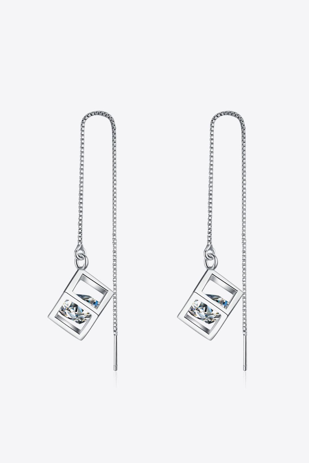 Pendientes de plata de ley 925 con moissanita de 2 quilates