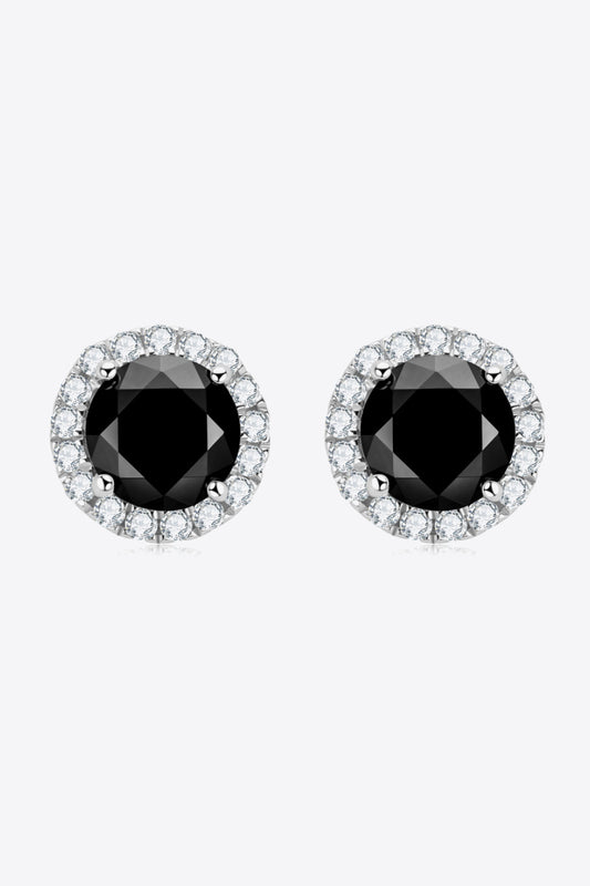 Aretes de moissanita de 4 puntas en dos tonos