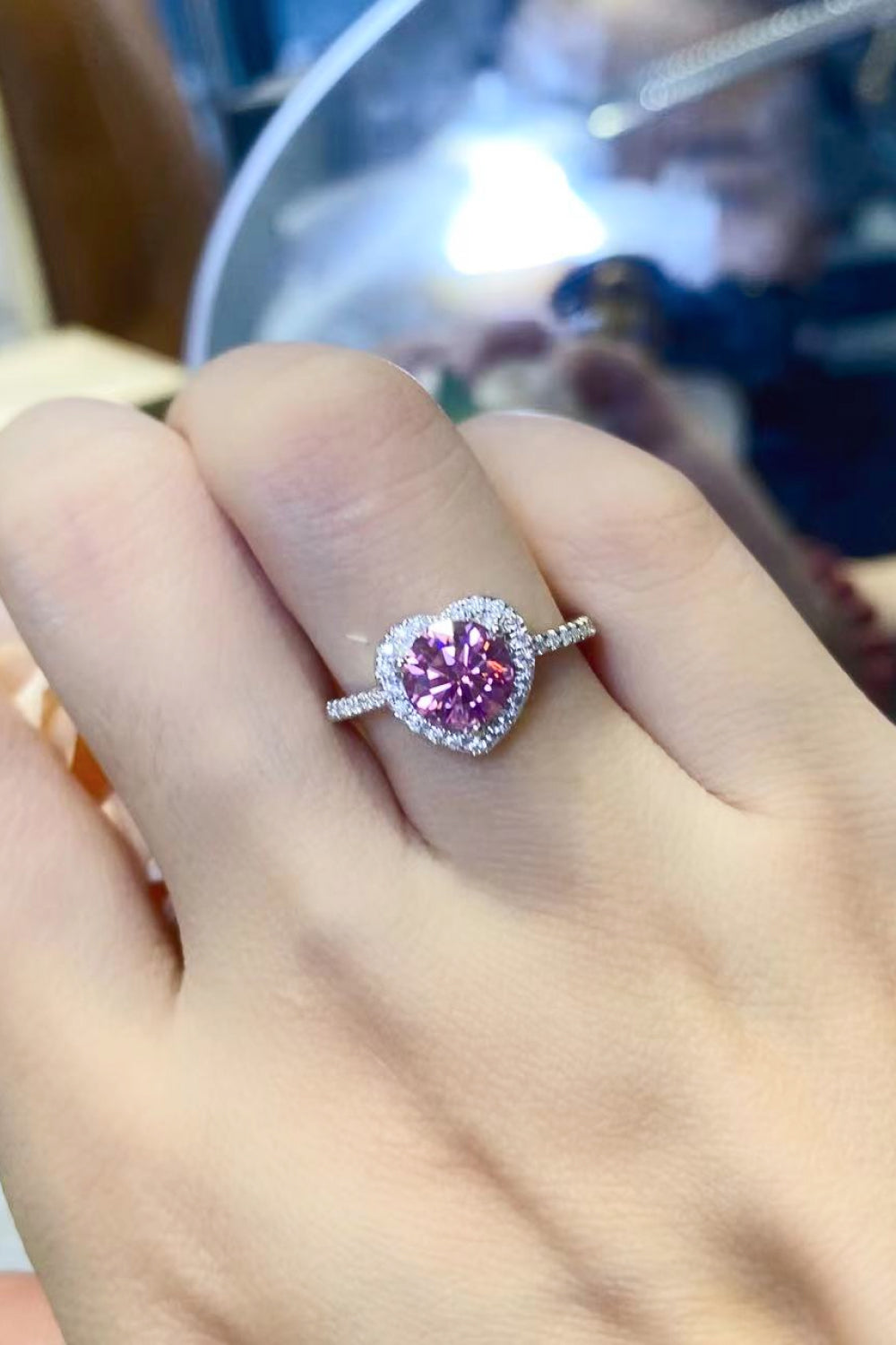 Anillo de corazón Moissanite de 1 quilate de Lifelong Journey