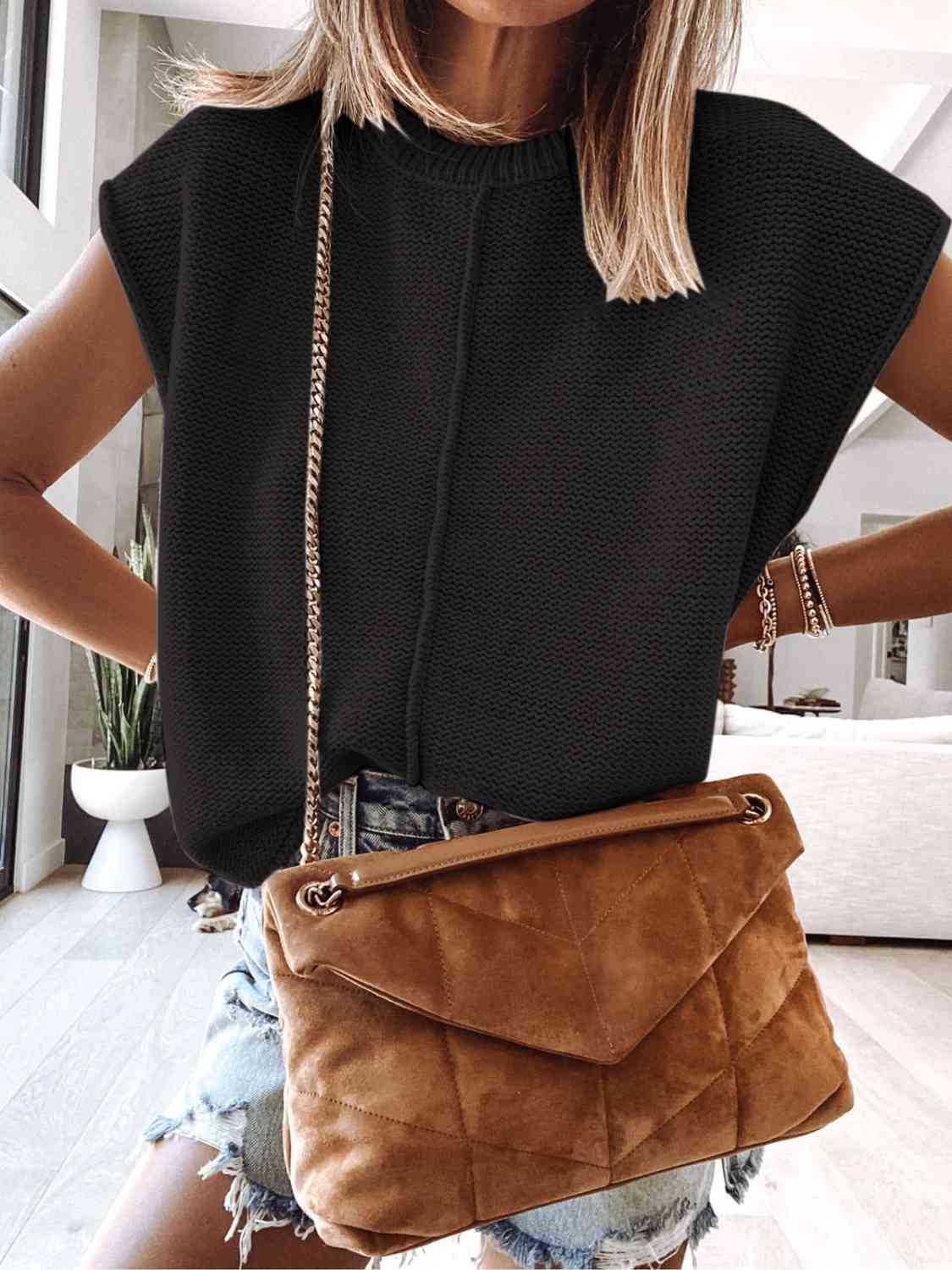 Cap Sleeve Sweater Vest