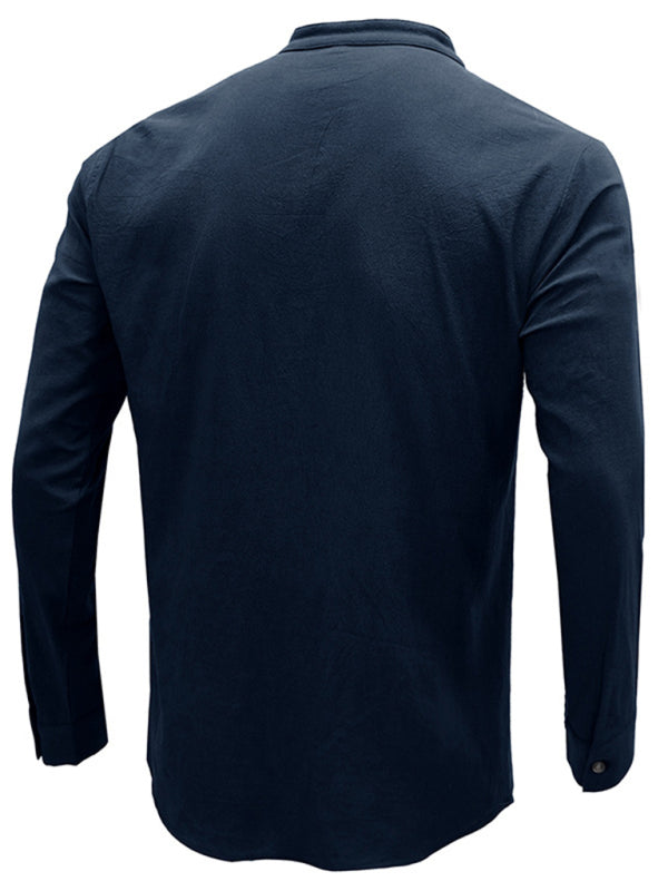 Camiseta Henley de manga larga Defender Performance de color liso para hombre 