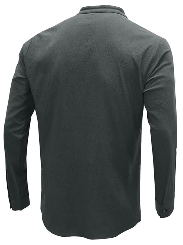 Camiseta Henley de manga larga Defender Performance de color liso para hombre 